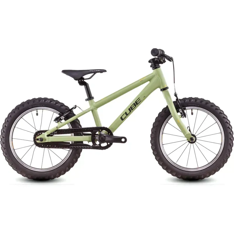 Cube Acid 160 Kids Bike in Light Olive/Orange