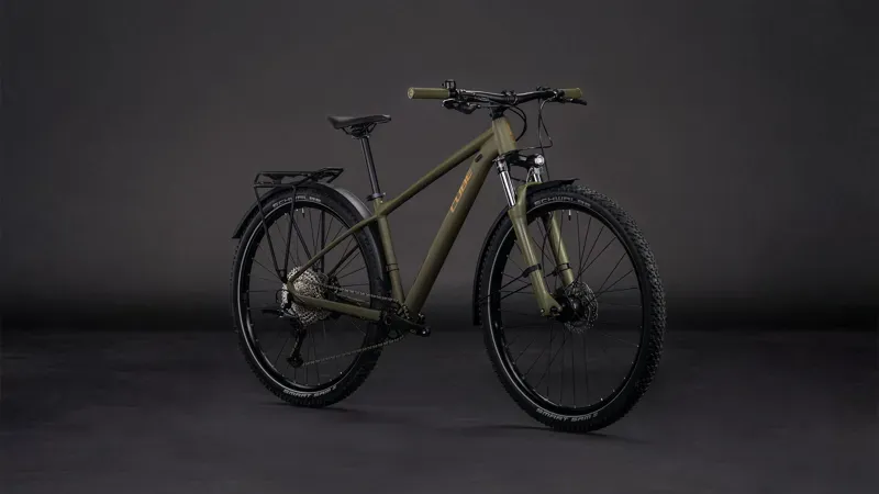 Cube Aim SLX FE Mountain Bike in Dusty Olive/Gold-1