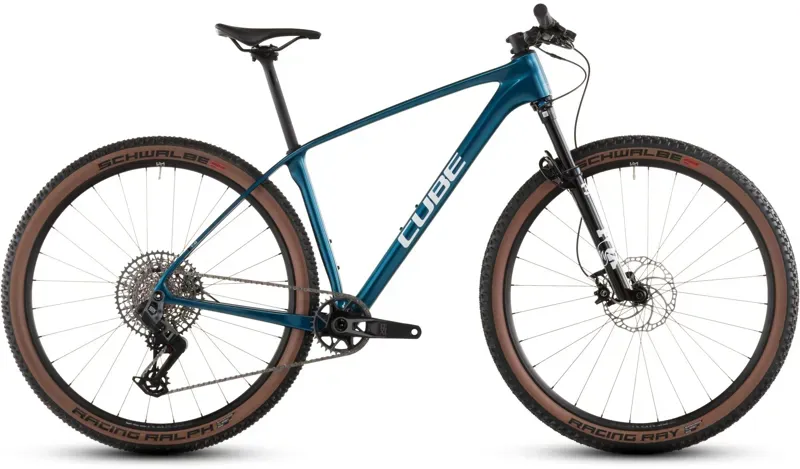 Cube Reaction C:62 SLX Mountain Bike In Electric Blue/White