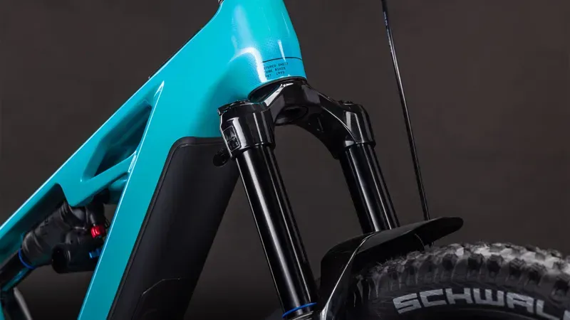 Cube Stereo Hybrid One77 HPC Race 800 E-MTB in Swimming Pool/Black-5