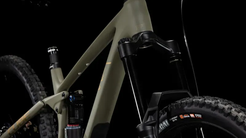 Cube Stereo One77 C:68X TM 29 Mountain Bike in Dusty Olive/Gold-7