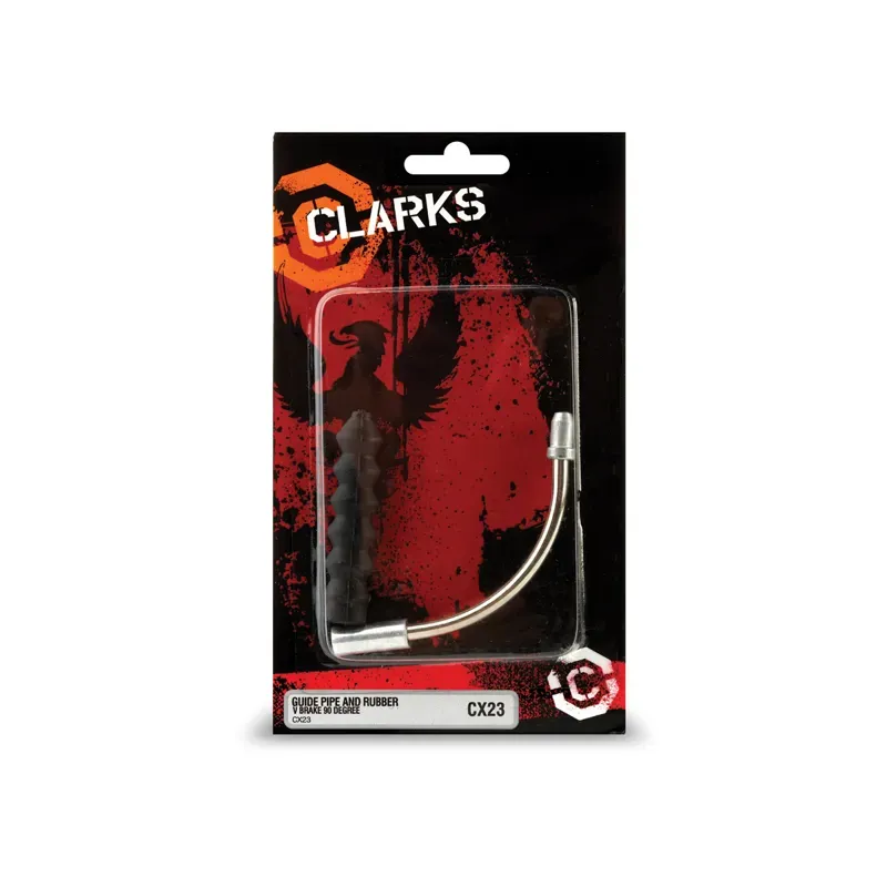 Clarks V-Brake 135 Degree Bend Guide Pipe w/Rubber Boot in Silver