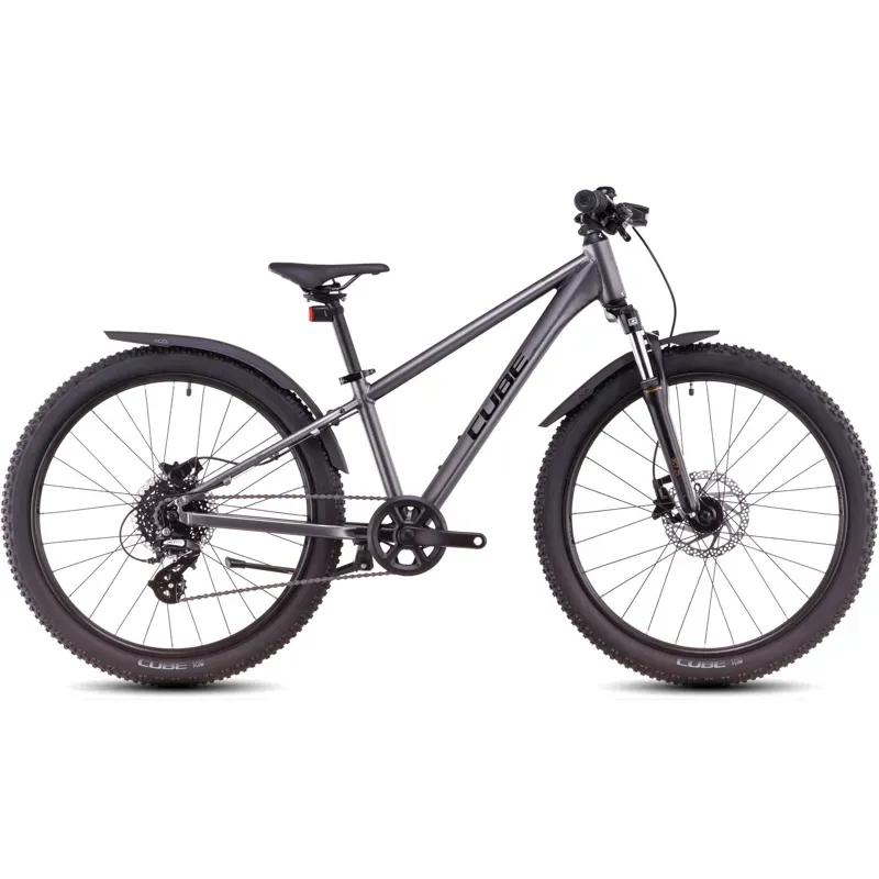 Cube Acid 240 Disc Allroad Kids Bike in Grey/Flash
