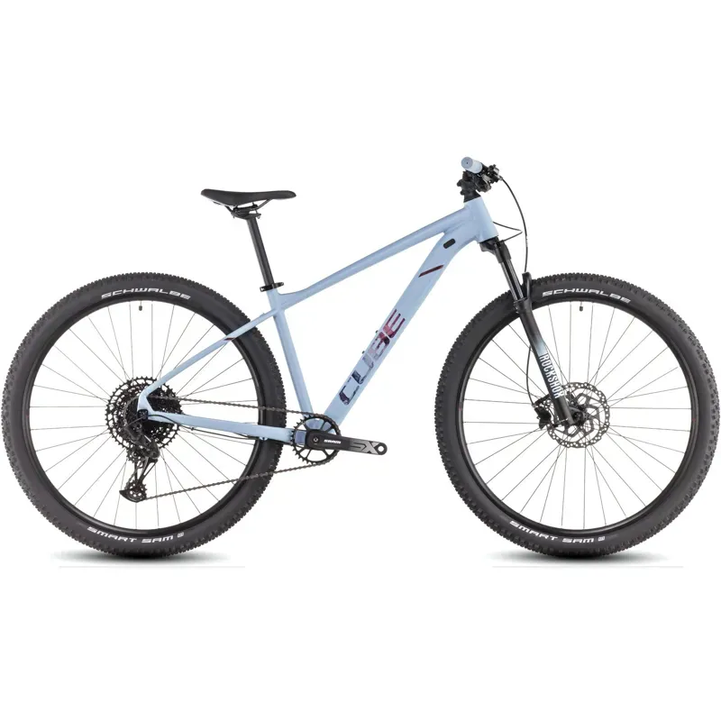 Cube Attention SLX Mountain Bike in Pidgeon Blue/Ruby Red