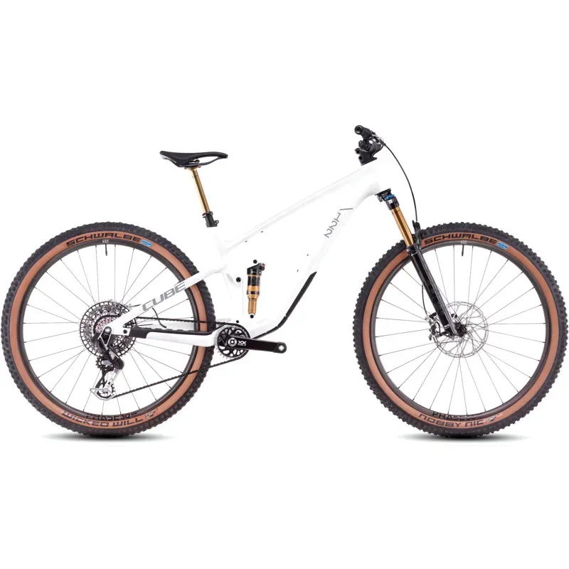 Cube Stereo One22 c:62 SLT 29 Mountain Bike in Metallic White/Black