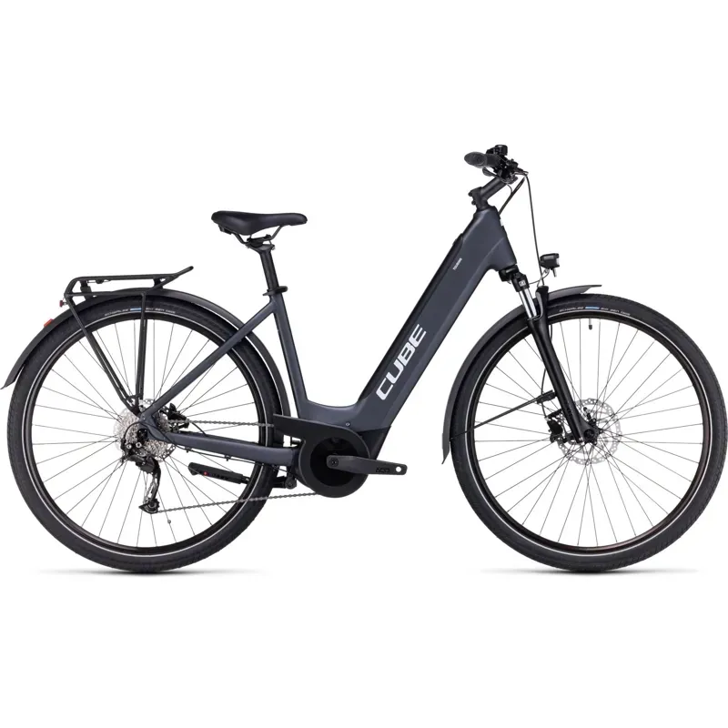Cube Touring Hybrid One 625 Electric Bike in Grey/White-2