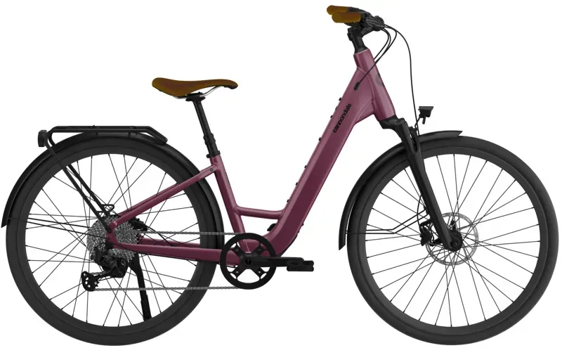 Cannondale Mavaro Neo SL 2 Low StepThru E-Road Bike In Black Cherry