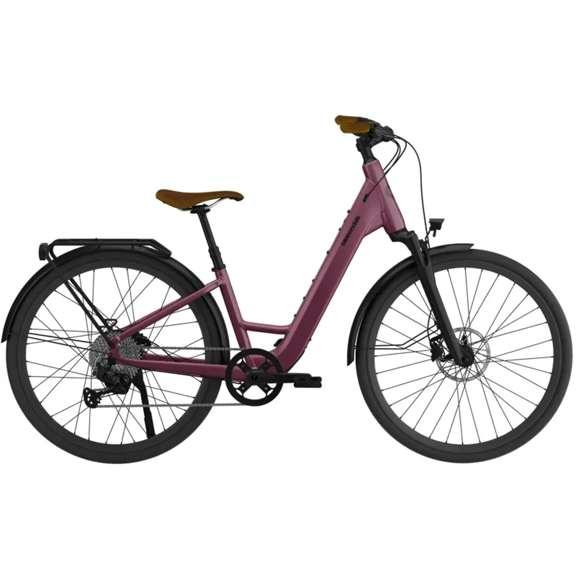 Cannondale Mavaro Neo SL 2 Low StepThru E-Road Bike In Black Cherry