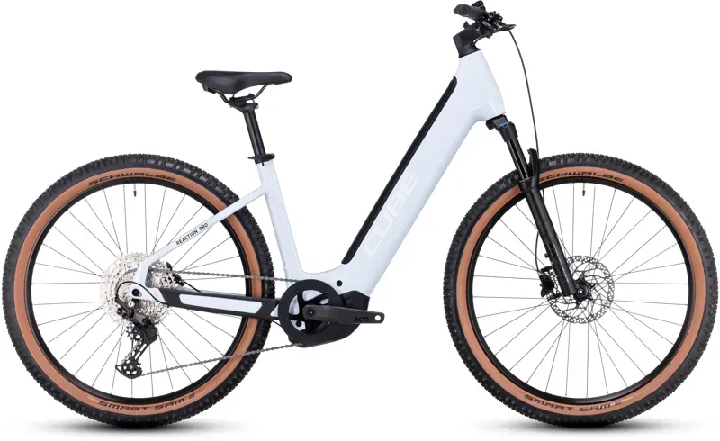 Cube Reaction Hybrid Pro 625 Electric Mountain Bike in Flash White
