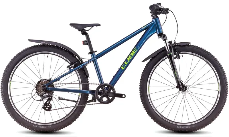 Cube Acid 240 All-Road Kids Bike In Deep Cobalt/Apple