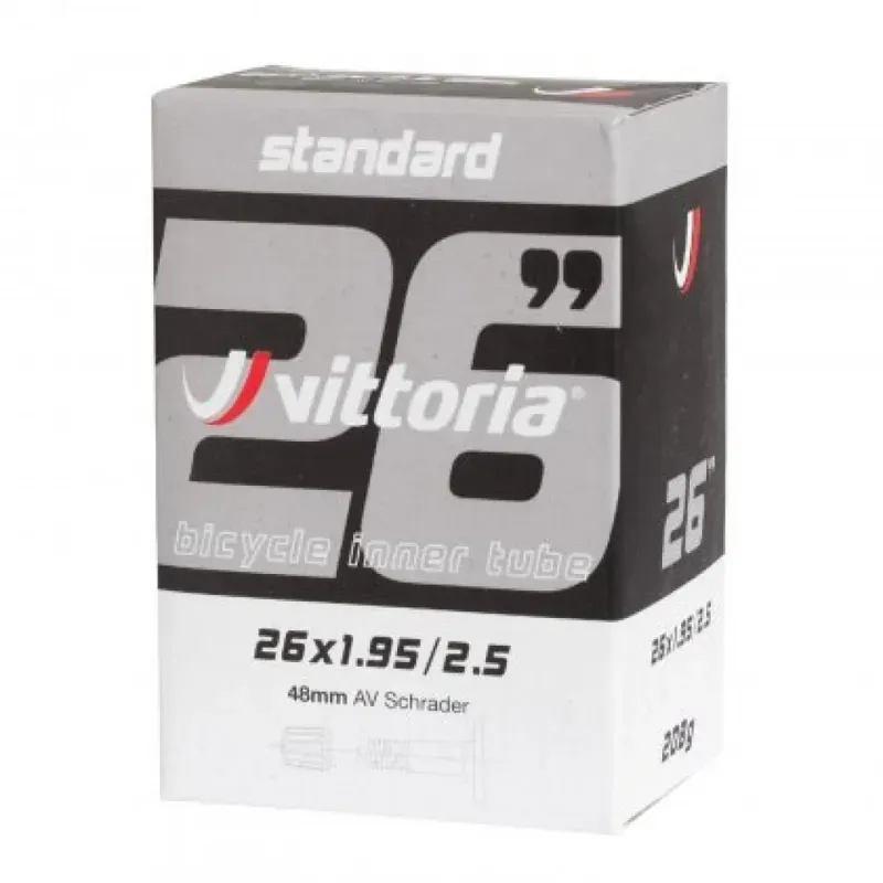Vittoria Standard 29x1.95/2.50 48mm Schrader Valve Inner Tube in Black